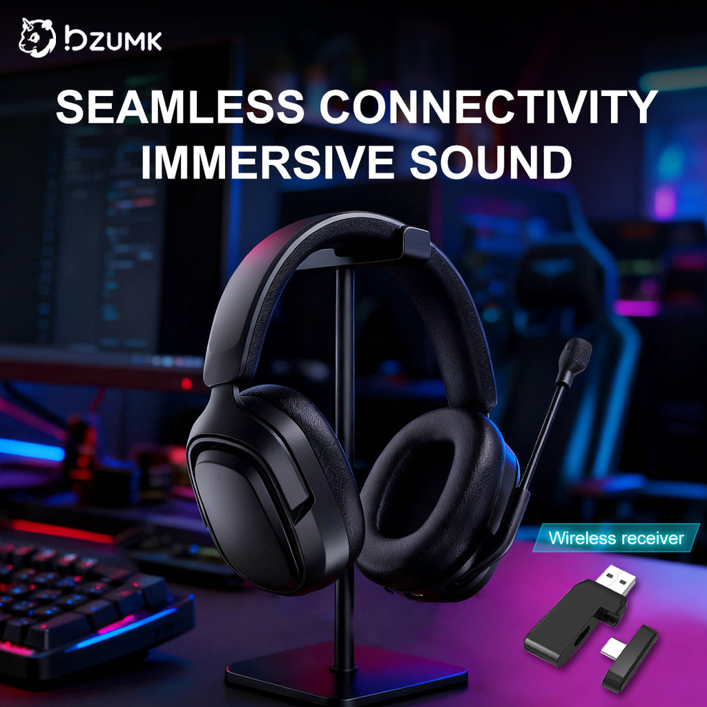 Bzumk GT808 Wireless Gaming Headset Headworn Bluetooth 2.4g Wireless Wired Three Mode Lightweight E-Sports Gamer Headphone