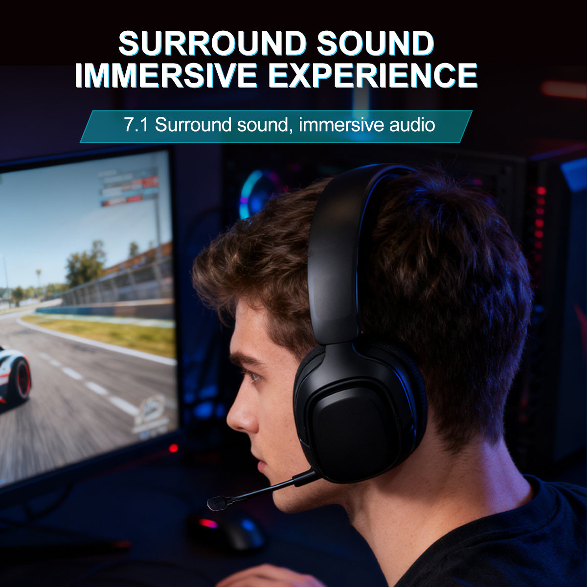 Bzumk GT808 Wireless Gaming Headset Headworn Bluetooth 2.4g Wireless Wired Three Mode Lightweight E-Sports Gamer Headphone