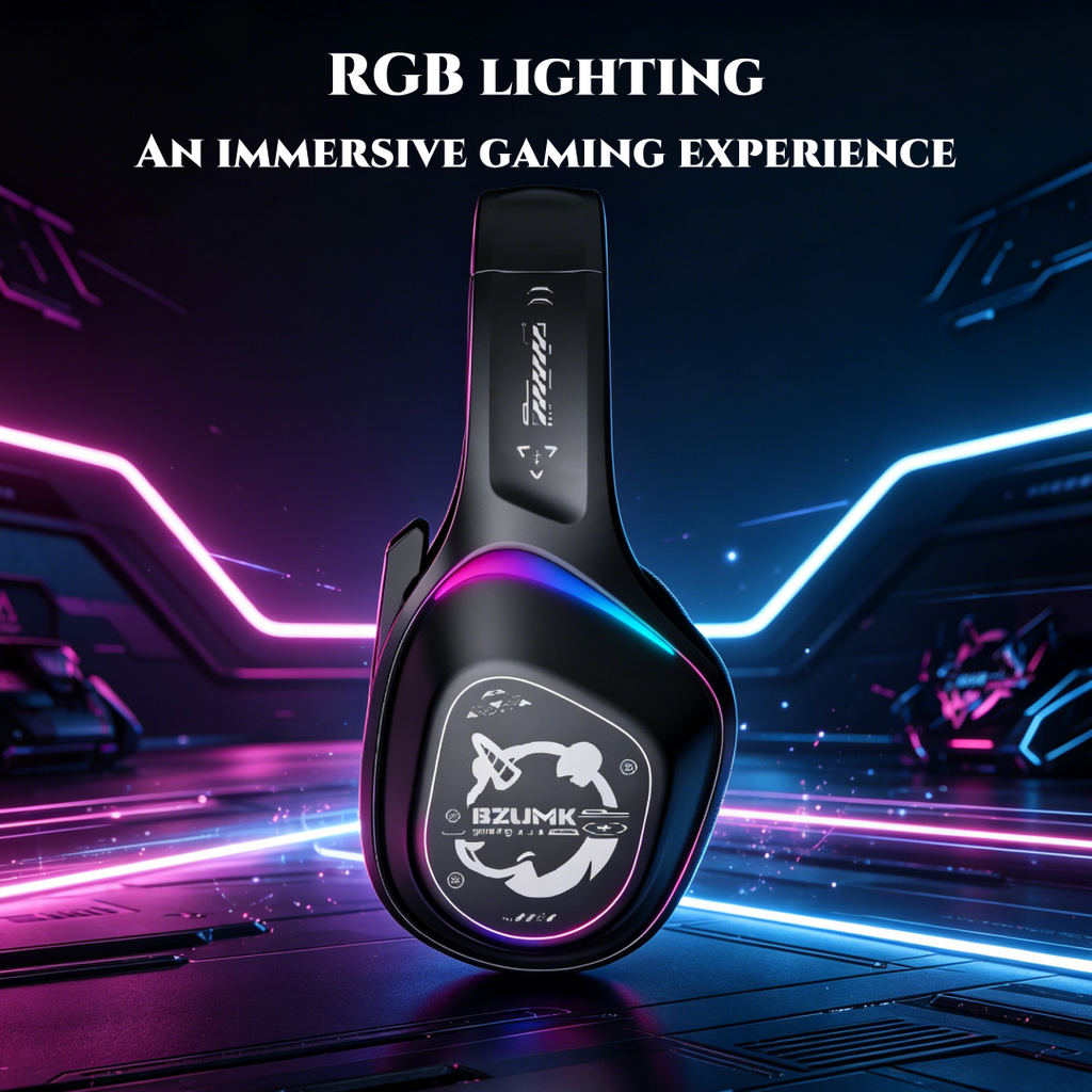 Bzumk Gzum1 Wireless Gaming Headset 3 Mode Bluetooth 2.4G Wired Headphones with Mic Noise Cancelling Over Ear Game Headphones for PC PS5 Switch Phone
